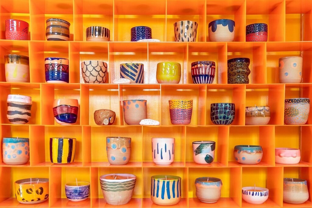 handmade candles in a