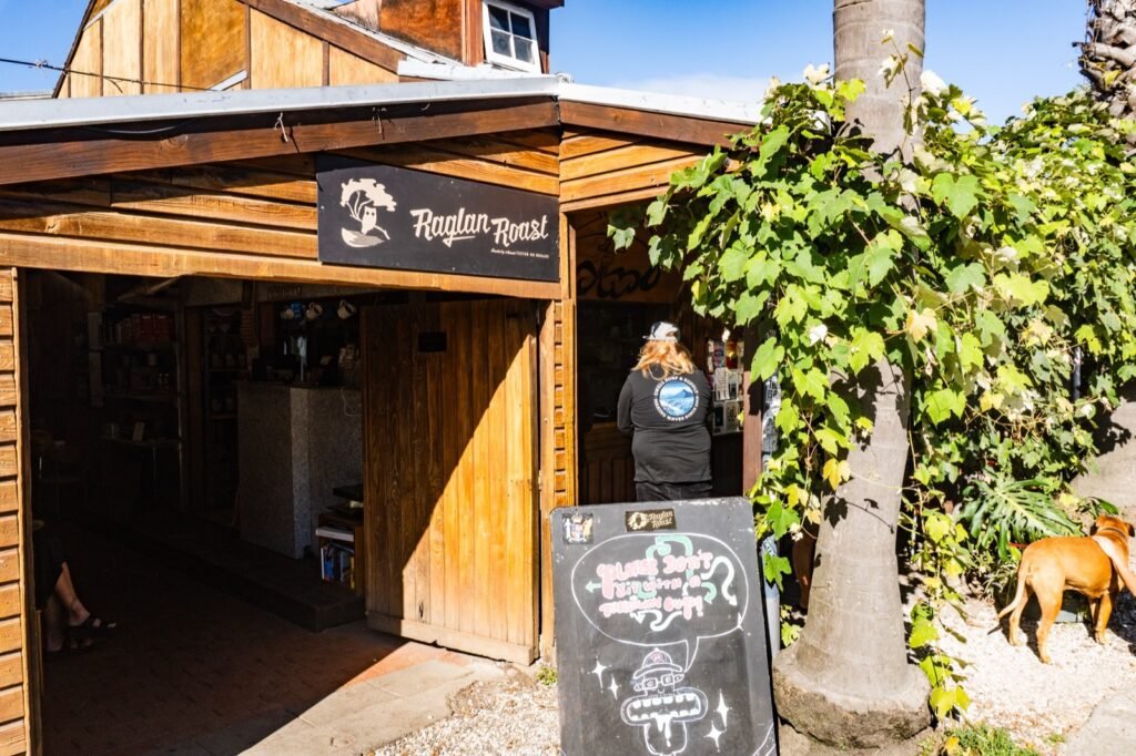 Raglan Roast coffee shop Bow Street Raglan NZ